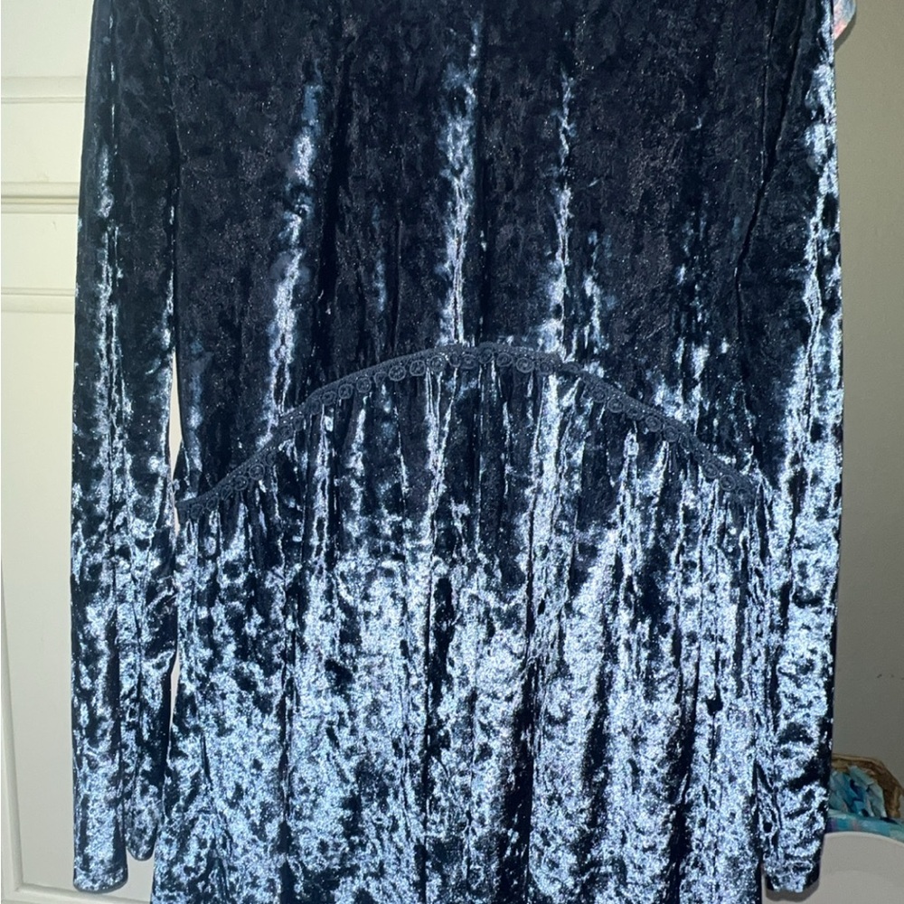 blue velour dress